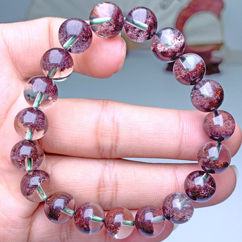 Natural Red Phantom Bracelet Crystal Clean Treasure Bowl Red Phantom Phantom Crystal DIY Wholesale Crystal Jewelry