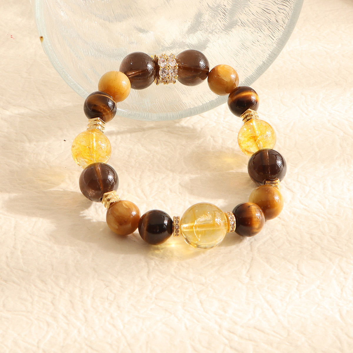 Fortune Energy Natural Yellow Pagoda Crystal Beaded Bracelet for Women High-end Tiger Eye Stone Bracelet Wholesale