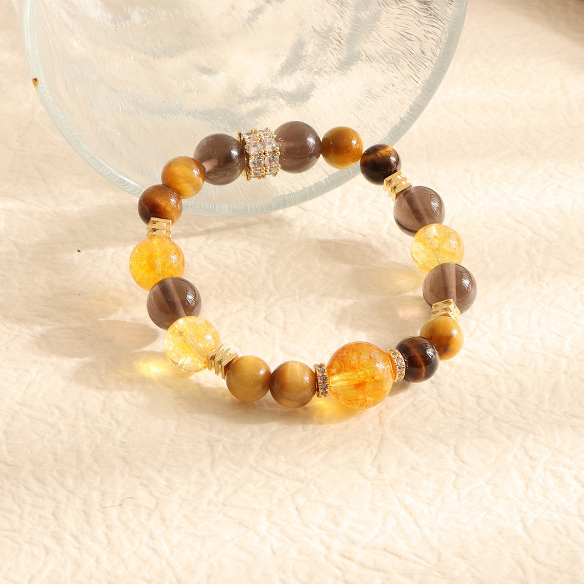 Fortune Energy Natural Yellow Pagoda Crystal Beaded Bracelet for Women High-end Tiger Eye Stone Bracelet Wholesale