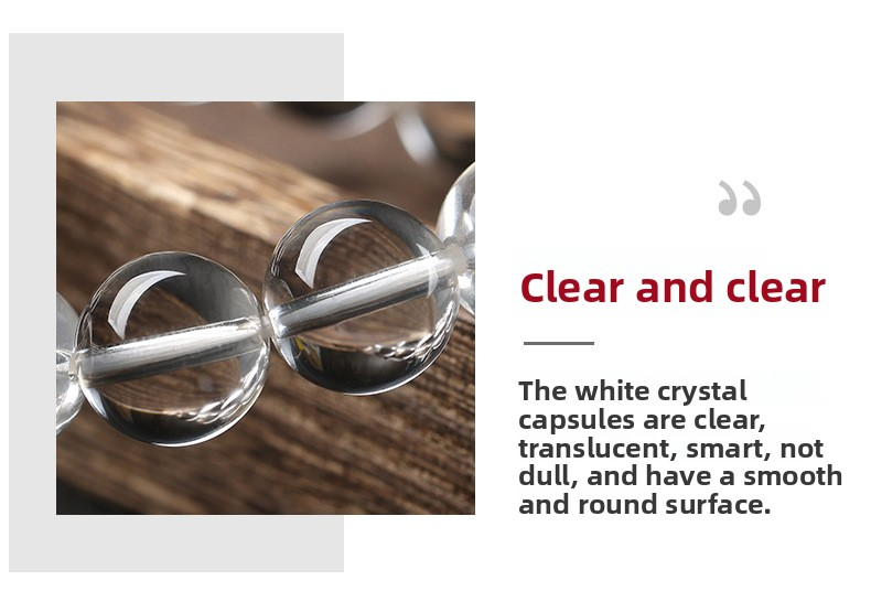 Natural Crystal Bracelet Old Mine Pure Body East China Sea White Crystal Unisex Round Bead Bracelet