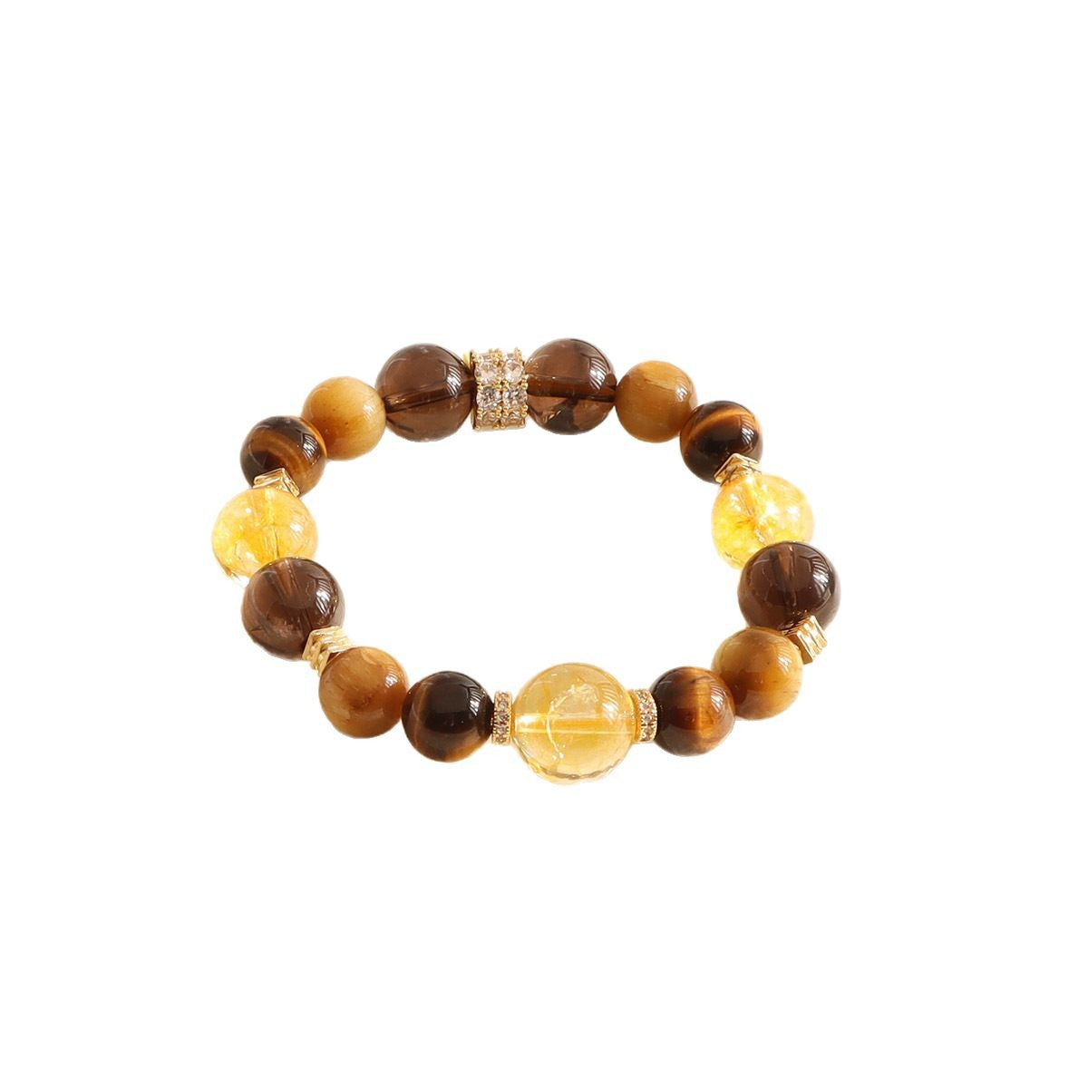 Fortune Energy Natural Yellow Pagoda Crystal Beaded Bracelet for Women High-end Tiger Eye Stone Bracelet Wholesale