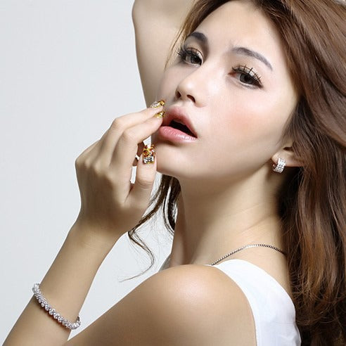 Cross-Border Hot-Selling European and American Simple Natural Full Diamond Crystal Roman Bracelet Women's Bangle Live Streaming Benefit Item