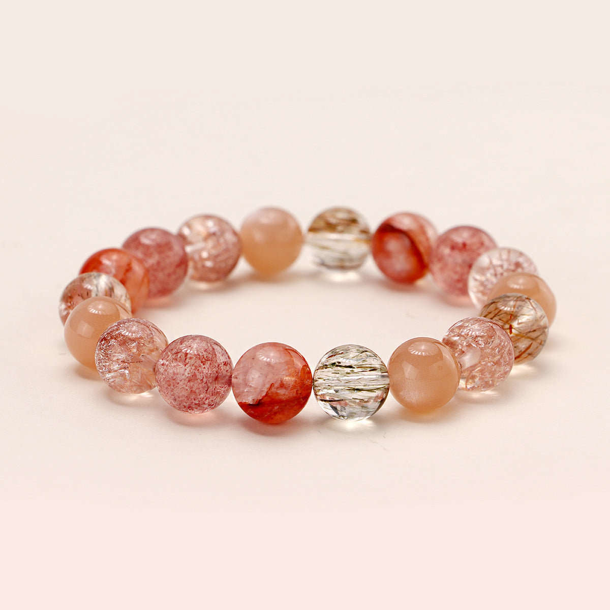 New Chinese Crystal Fireworks Multi-Treasure Beaded Bracelet Female Niche High Sense Color Hair Crystal Red Sealant Flower Hand String Ornament Wholesale
