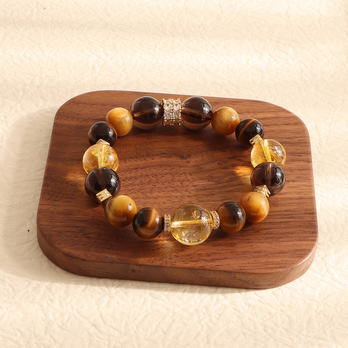 Fortune Energy Natural Yellow Pagoda Crystal Beaded Bracelet for Women High-end Tiger Eye Stone Bracelet Wholesale