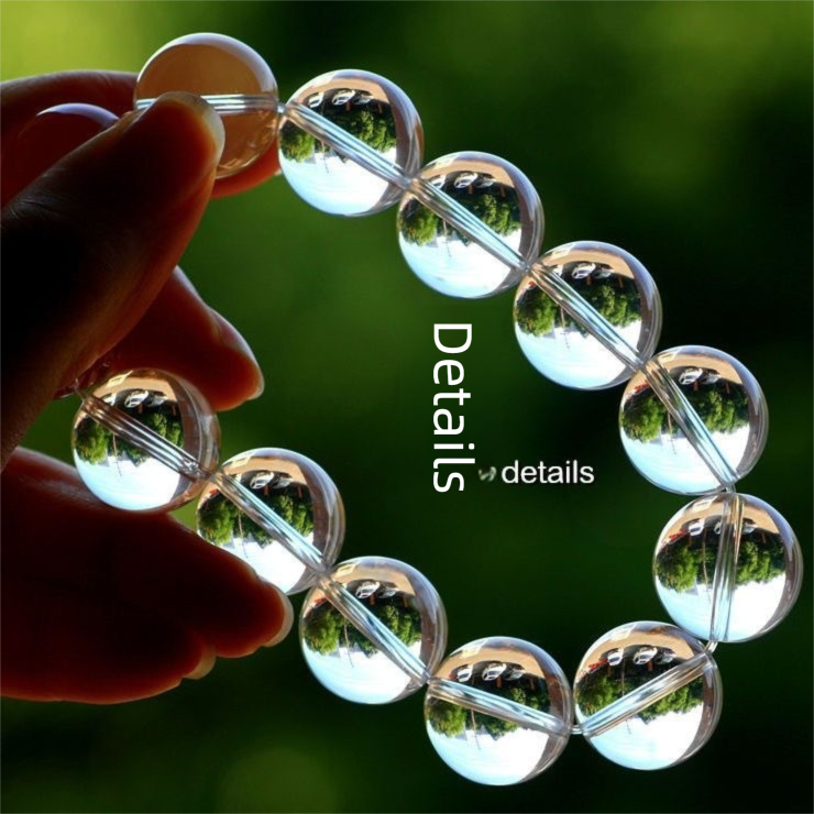 Natural East China Sea Old Material Round Bead White Crystal Bracelet Old Mine White Crystal Rough Stone Bracelet for Men and Women Loose Beads