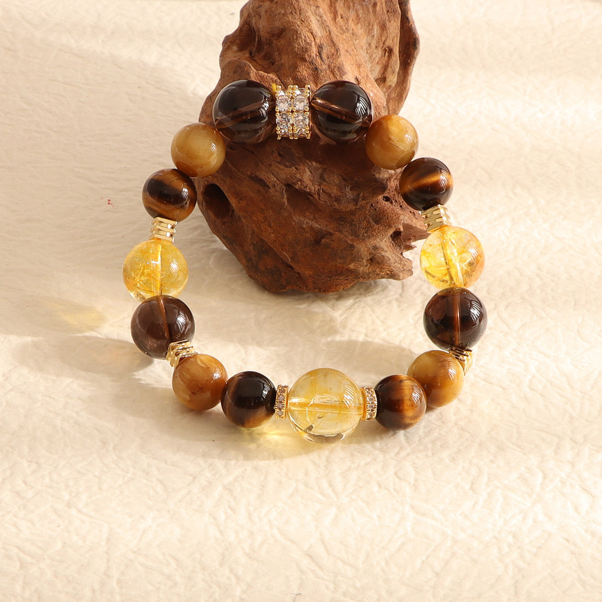 Fortune Energy Natural Yellow Pagoda Crystal Beaded Bracelet for Women High-end Tiger Eye Stone Bracelet Wholesale