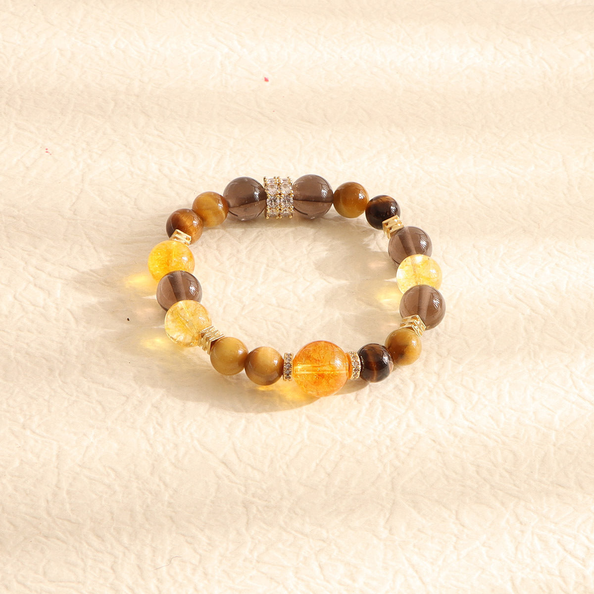 Fortune Energy Natural Yellow Pagoda Crystal Beaded Bracelet for Women High-end Tiger Eye Stone Bracelet Wholesale