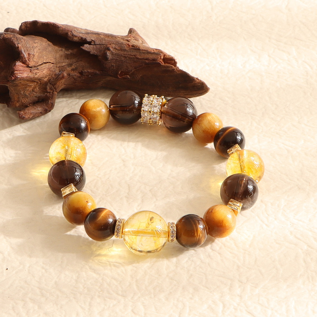 Fortune Energy Natural Yellow Pagoda Crystal Beaded Bracelet for Women High-end Tiger Eye Stone Bracelet Wholesale