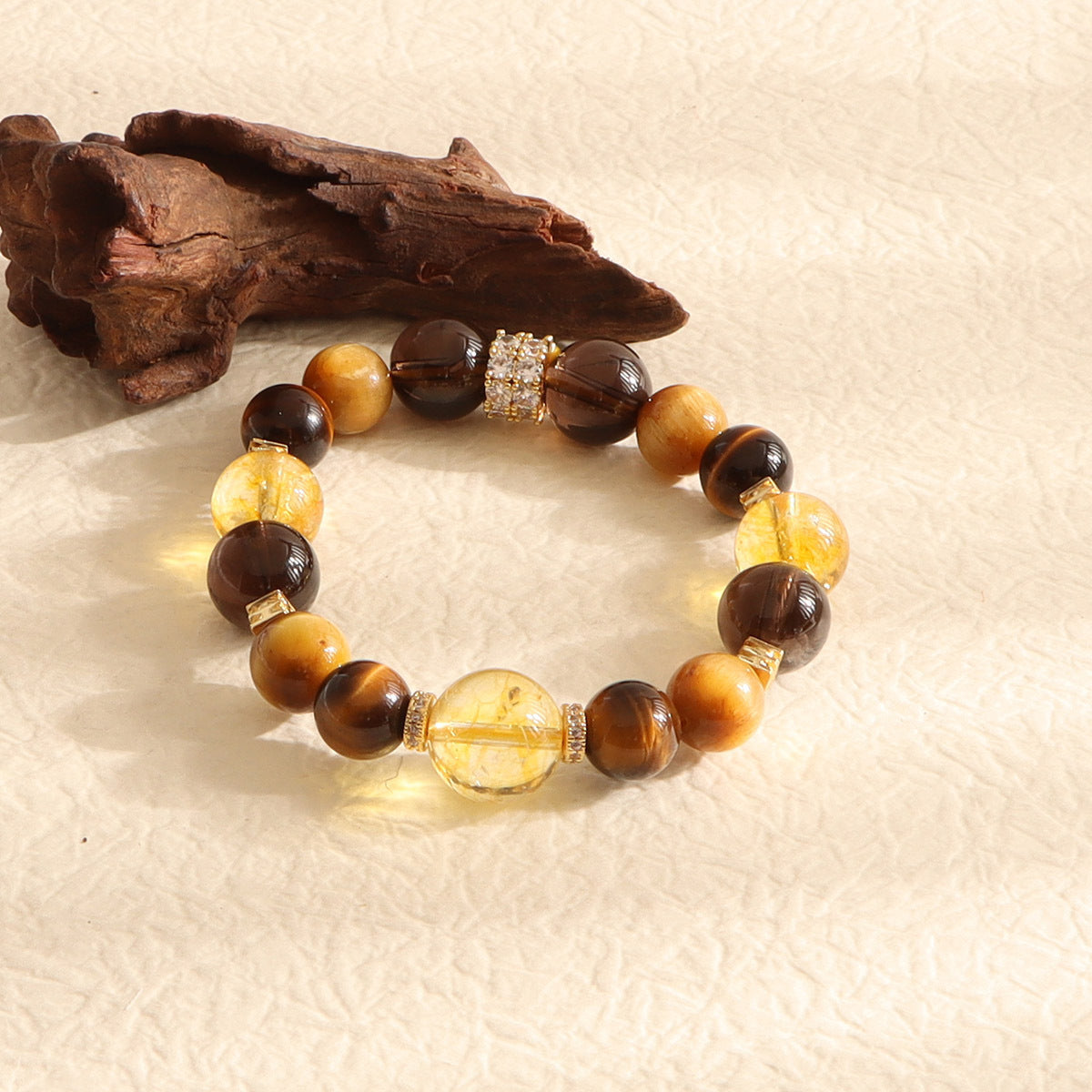 Fortune Energy Natural Yellow Pagoda Crystal Beaded Bracelet for Women High-end Tiger Eye Stone Bracelet Wholesale