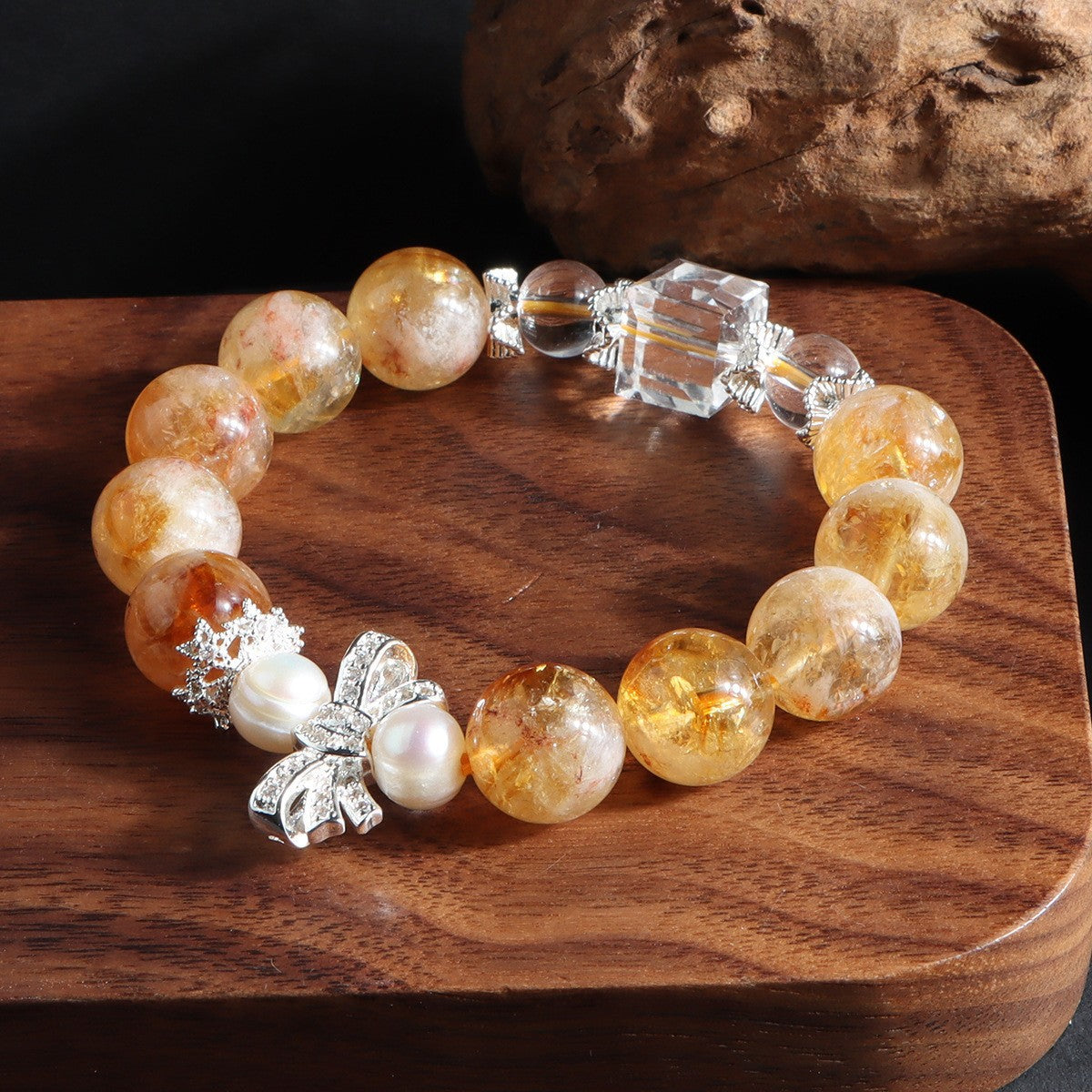 Fortune Energy Natural Yellow Pagoda Crystal Beaded Bracelet for Women High-end Tiger Eye Stone Bracelet Wholesale