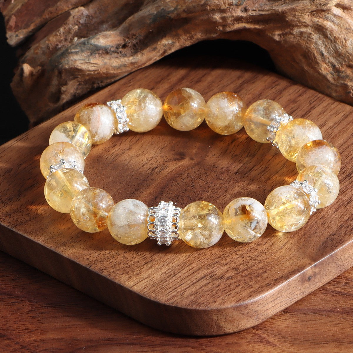 Fortune Energy Natural Yellow Pagoda Crystal Beaded Bracelet for Women High-end Tiger Eye Stone Bracelet Wholesale