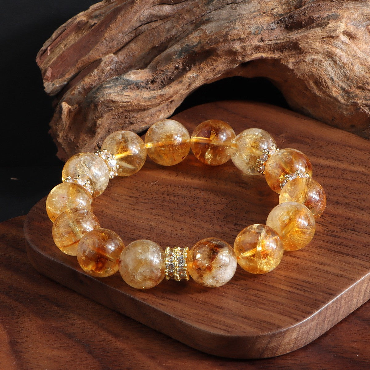 Fortune Energy Natural Yellow Pagoda Crystal Beaded Bracelet for Women High-end Tiger Eye Stone Bracelet Wholesale