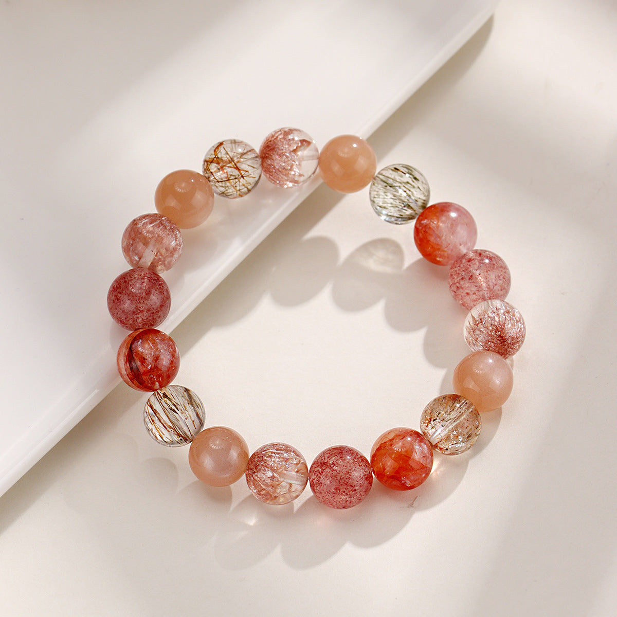 New Chinese Crystal Fireworks Multi-Treasure Beaded Bracelet Female Niche High Sense Color Hair Crystal Red Sealant Flower Hand String Ornament Wholesale