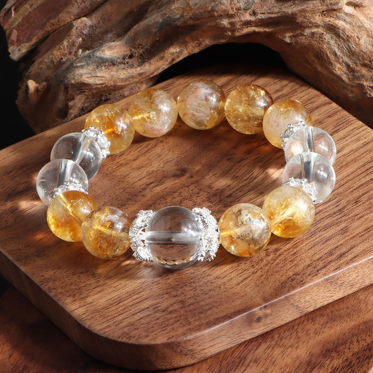 Fortune Energy Natural Yellow Pagoda Crystal Beaded Bracelet for Women High-end Tiger Eye Stone Bracelet Wholesale