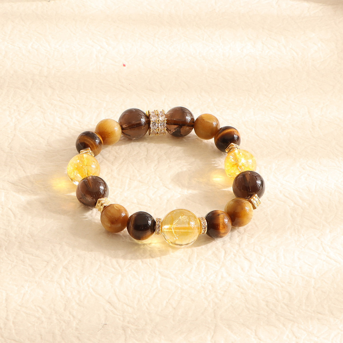 Fortune Energy Natural Yellow Pagoda Crystal Beaded Bracelet for Women High-end Tiger Eye Stone Bracelet Wholesale