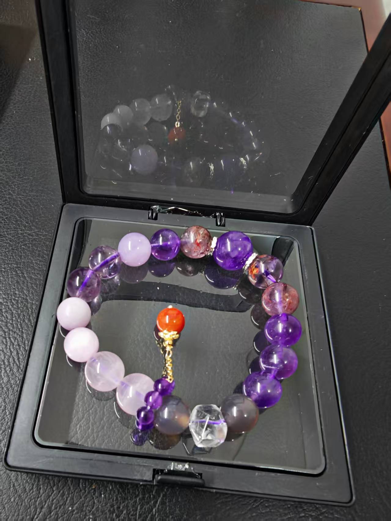 Nine Purple Fire Natural Amethyst Bracelet National Style Little Red Duobao Bracelet Original White Crystal Bracelet