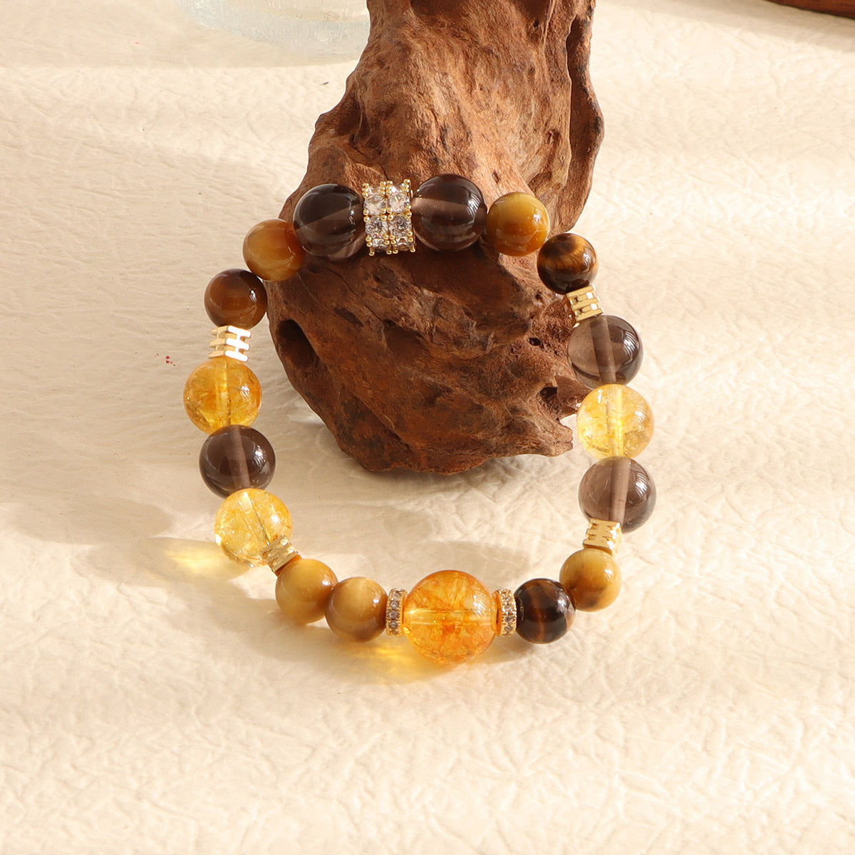 Fortune Energy Natural Yellow Pagoda Crystal Beaded Bracelet for Women High-end Tiger Eye Stone Bracelet Wholesale