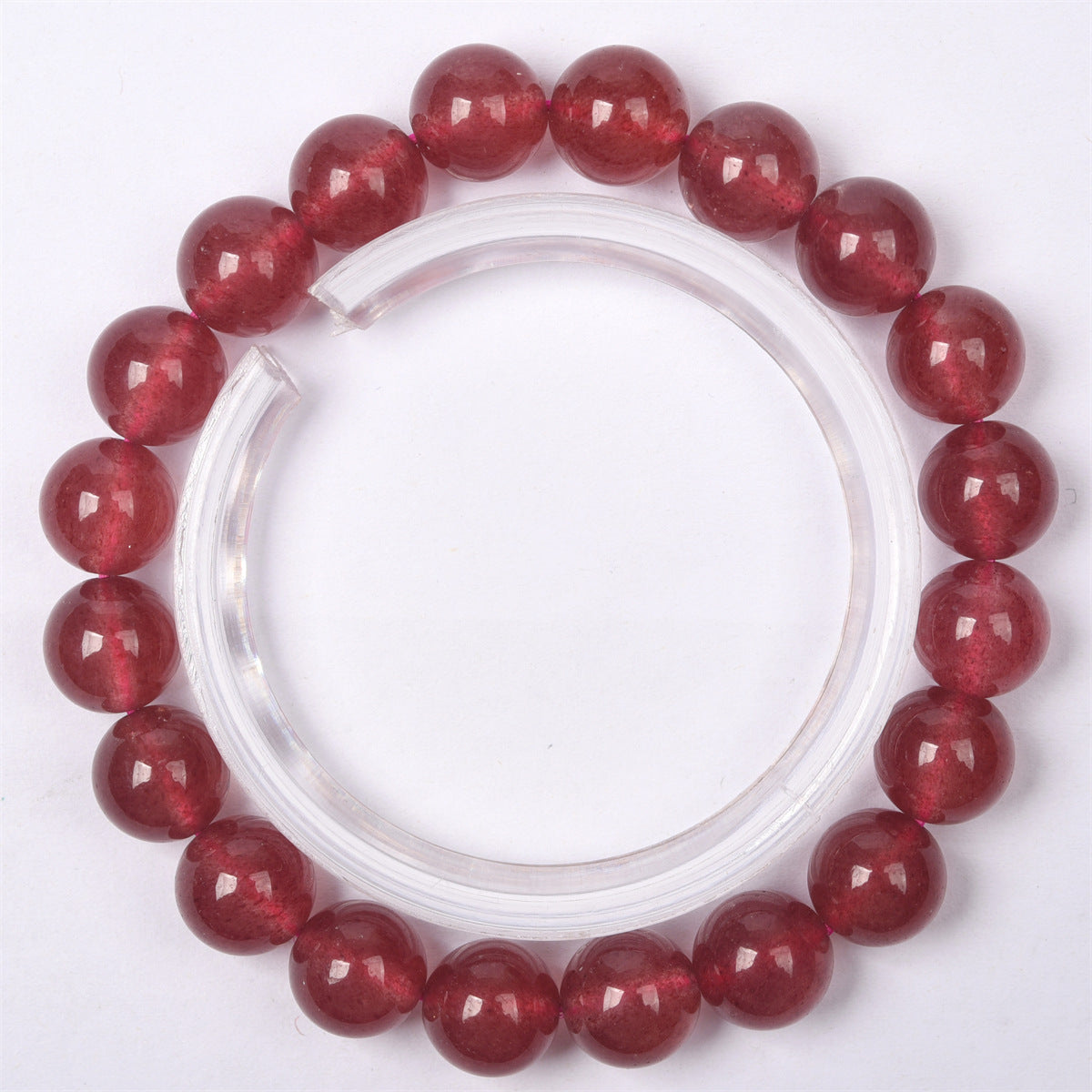 Fuhong Natural Strawberry Quartz Single Circle Bracelet Simple Fashion Women's Student Bracelet Jewelry Wholesale In Stock
