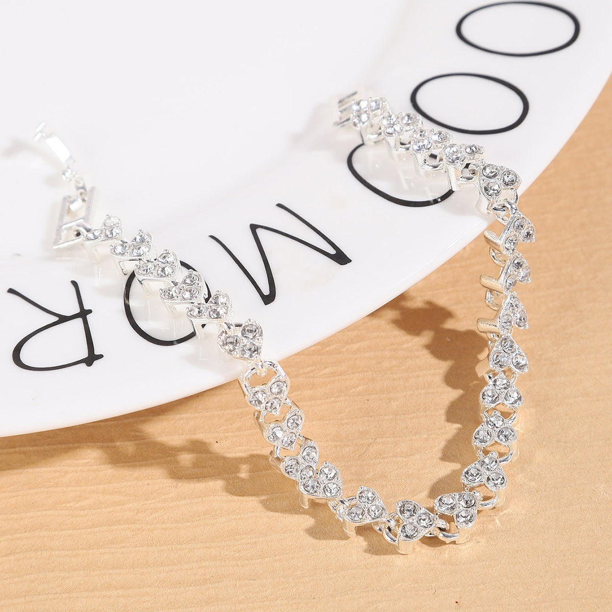 Cross-Border Hot-Selling European and American Simple Natural Full Diamond Crystal Roman Bracelet Women's Bangle Live Streaming Benefit Item