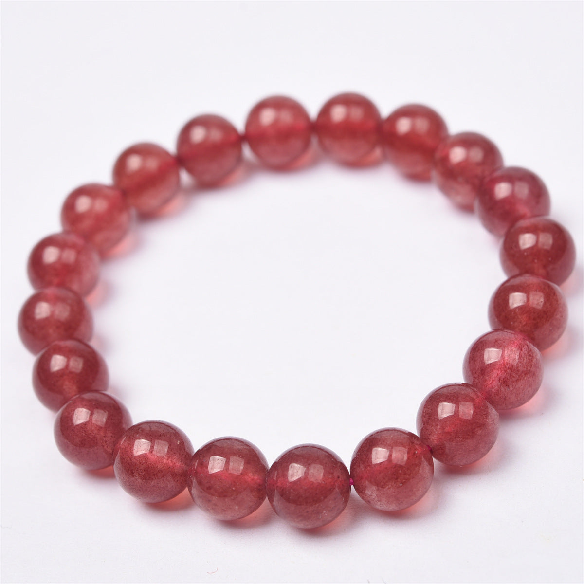 Fuhong Natural Strawberry Quartz Single Circle Bracelet Simple Fashion Women's Student Bracelet Jewelry Wholesale In Stock