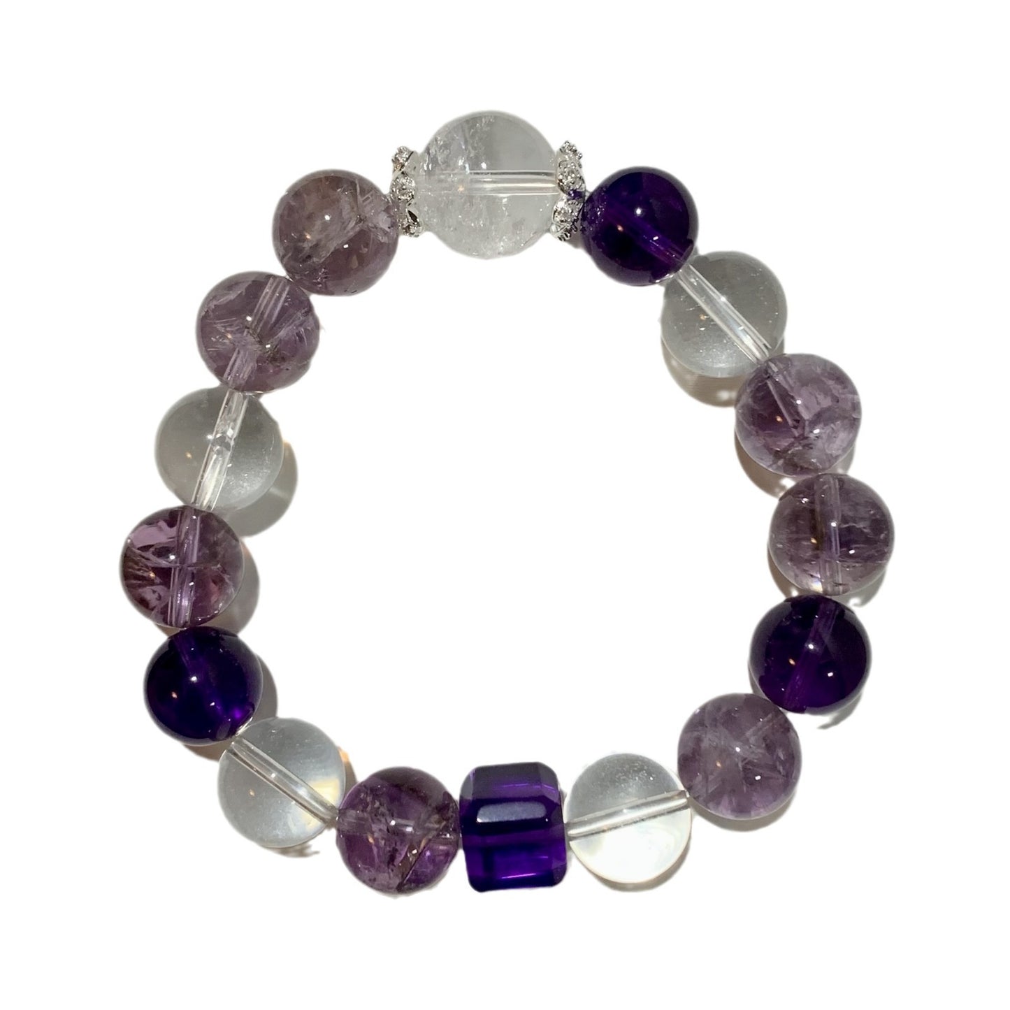Nine Purple Fire Natural Amethyst Bracelet National Style Little Red Duobao Bracelet Original White Crystal Bracelet