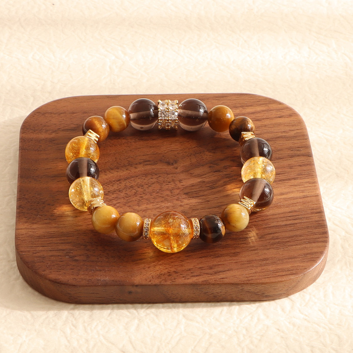 Fortune Energy Natural Yellow Pagoda Crystal Beaded Bracelet for Women High-end Tiger Eye Stone Bracelet Wholesale