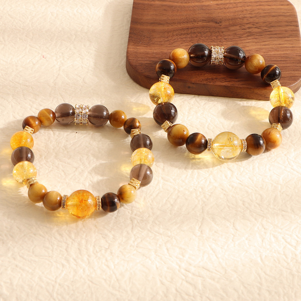 Fortune Energy Natural Yellow Pagoda Crystal Beaded Bracelet for Women High-end Tiger Eye Stone Bracelet Wholesale