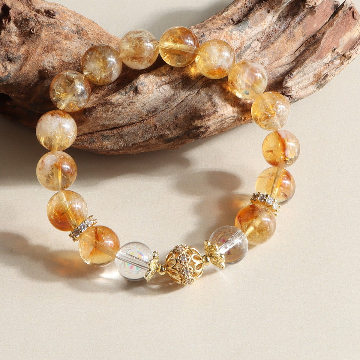 Fortune Energy Natural Yellow Pagoda Crystal Beaded Bracelet for Women High-end Tiger Eye Stone Bracelet Wholesale