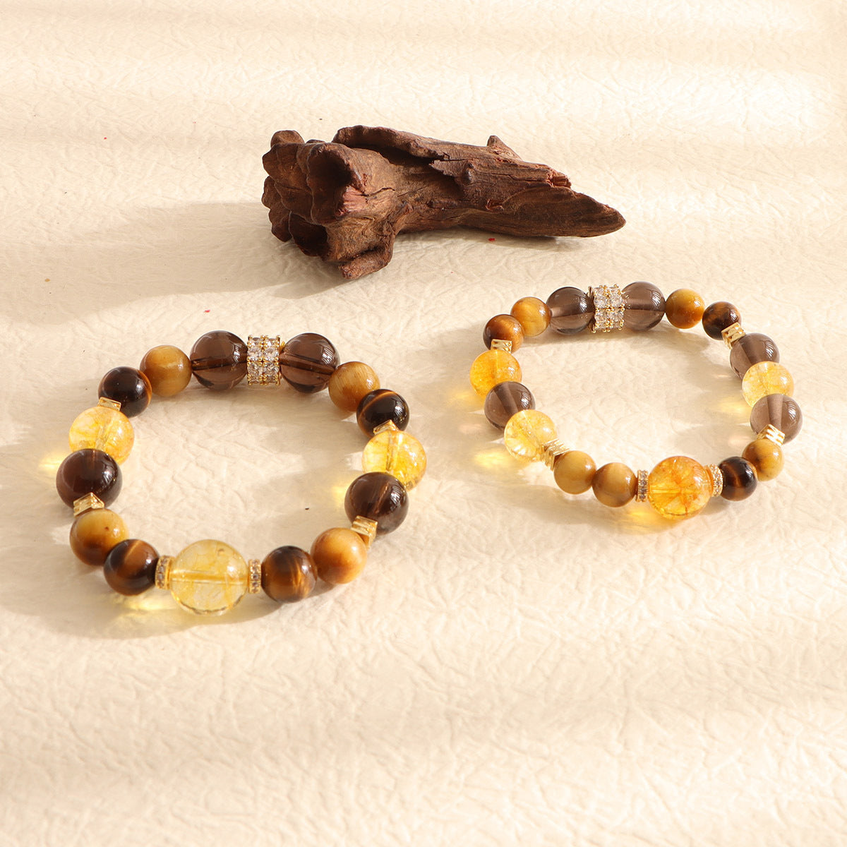 Fortune Energy Natural Yellow Pagoda Crystal Beaded Bracelet for Women High-end Tiger Eye Stone Bracelet Wholesale