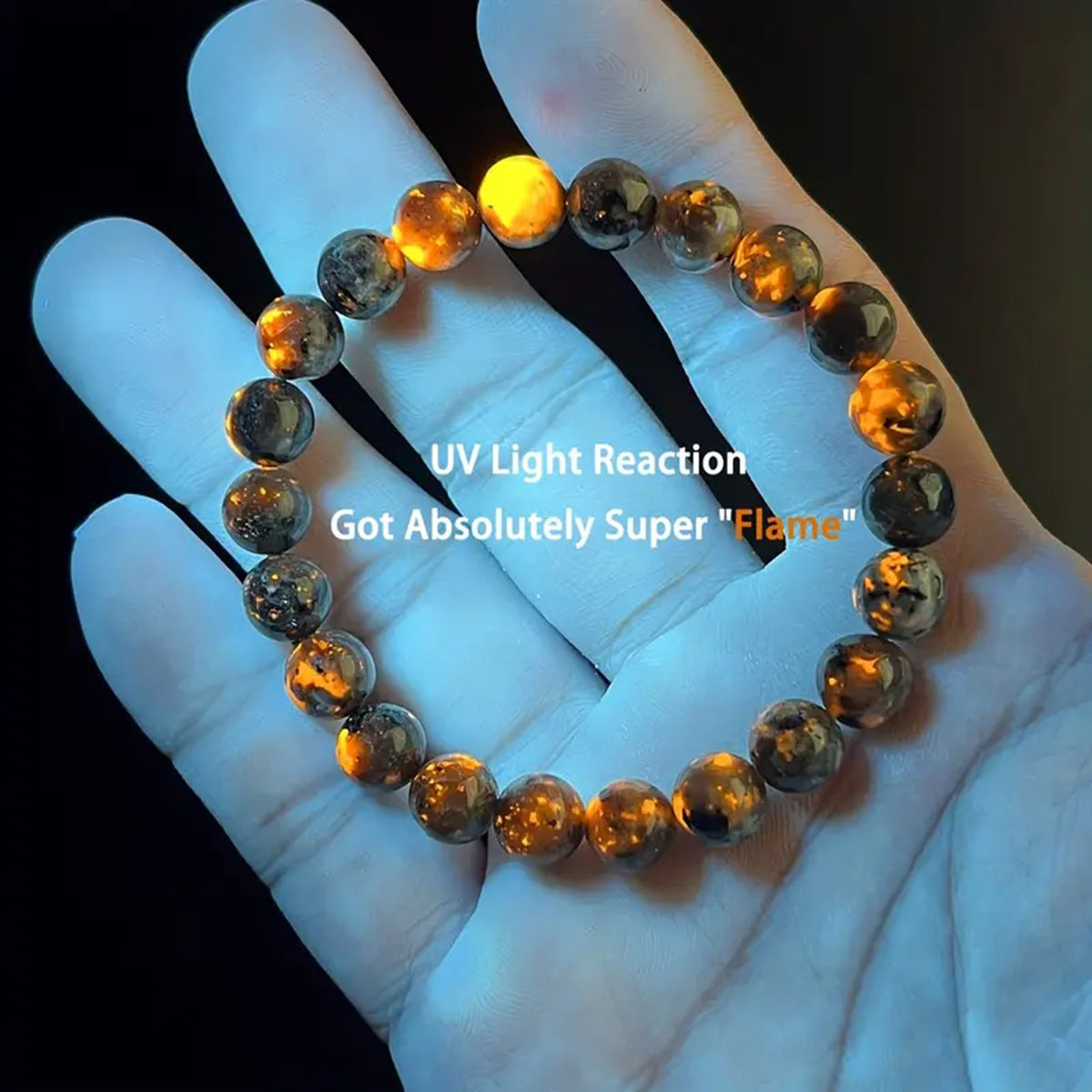 Bracelet Jewelry Natural Flame Stone Bracelet Unisex Single Circle Beaded Energy Bracelet