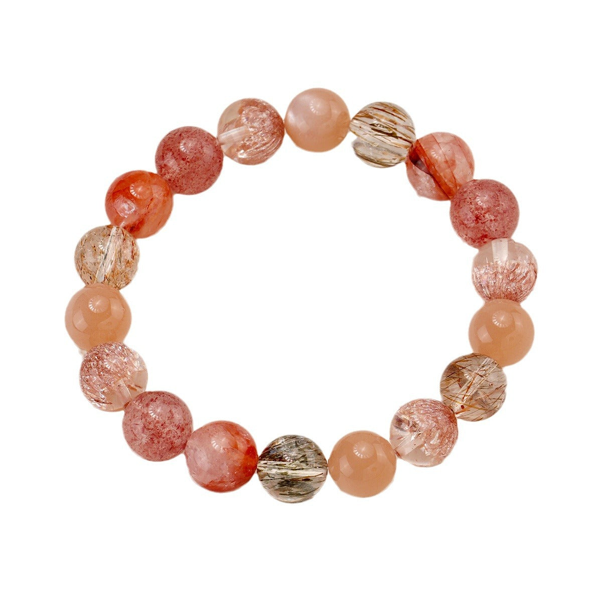 New Chinese Crystal Fireworks Multi-Treasure Beaded Bracelet Female Niche High Sense Color Hair Crystal Red Sealant Flower Hand String Ornament Wholesale