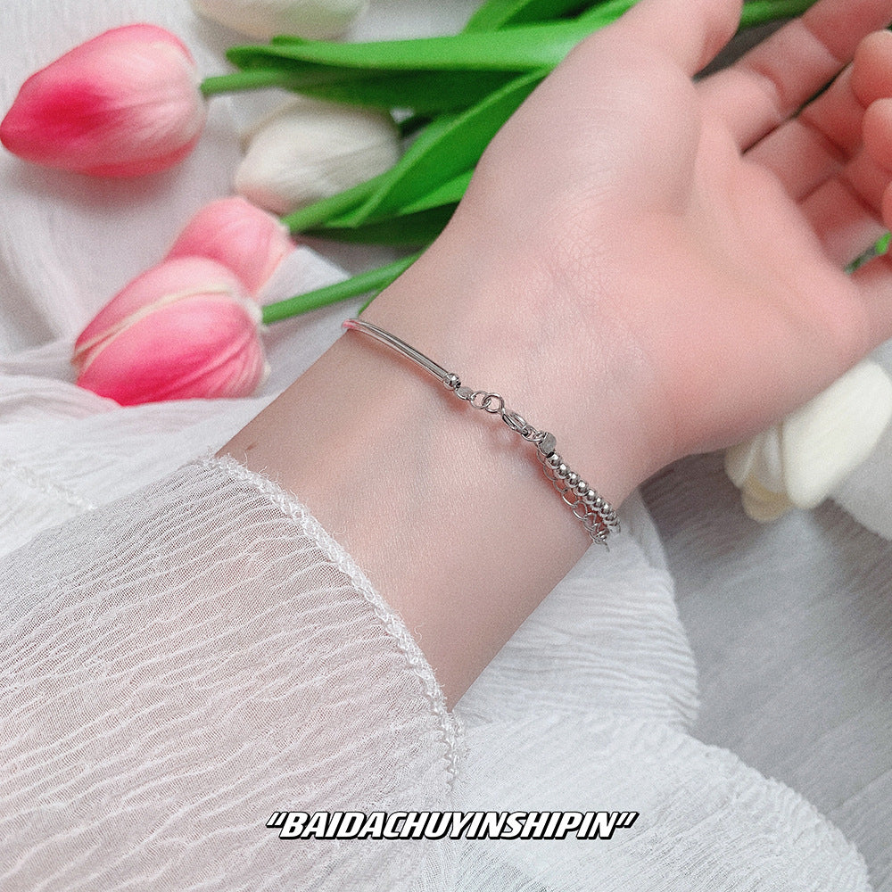 Korean Style Wealth-Attracting Green Phantom Bracelet for Women 925 Sterling Silver Green Crystal Bell Lucky Bead Elegant Bracelet Gift