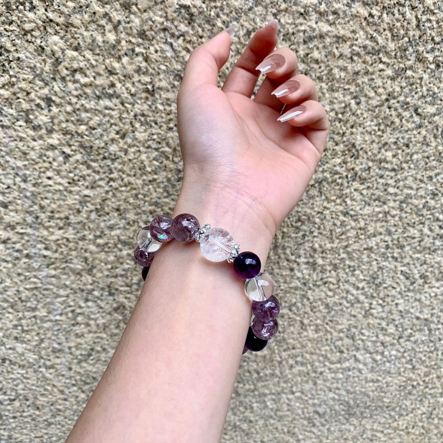 Nine Purple Fire Natural Amethyst Bracelet National Style Little Red Duobao Bracelet Original White Crystal Bracelet