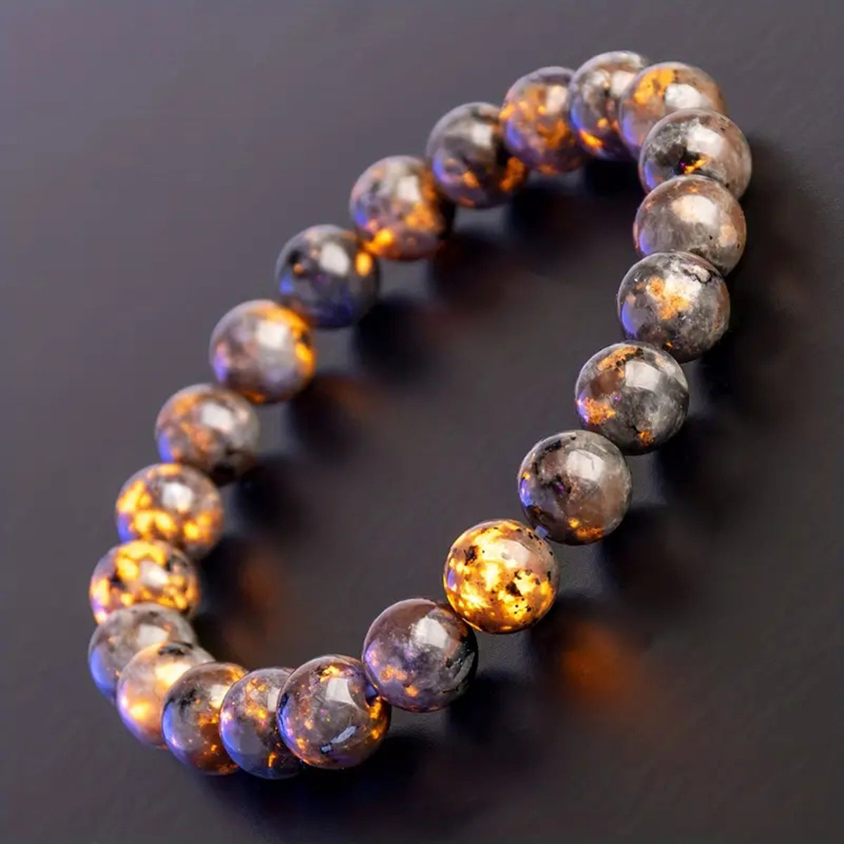 Bracelet Jewelry Natural Flame Stone Bracelet Unisex Single Circle Beaded Energy Bracelet