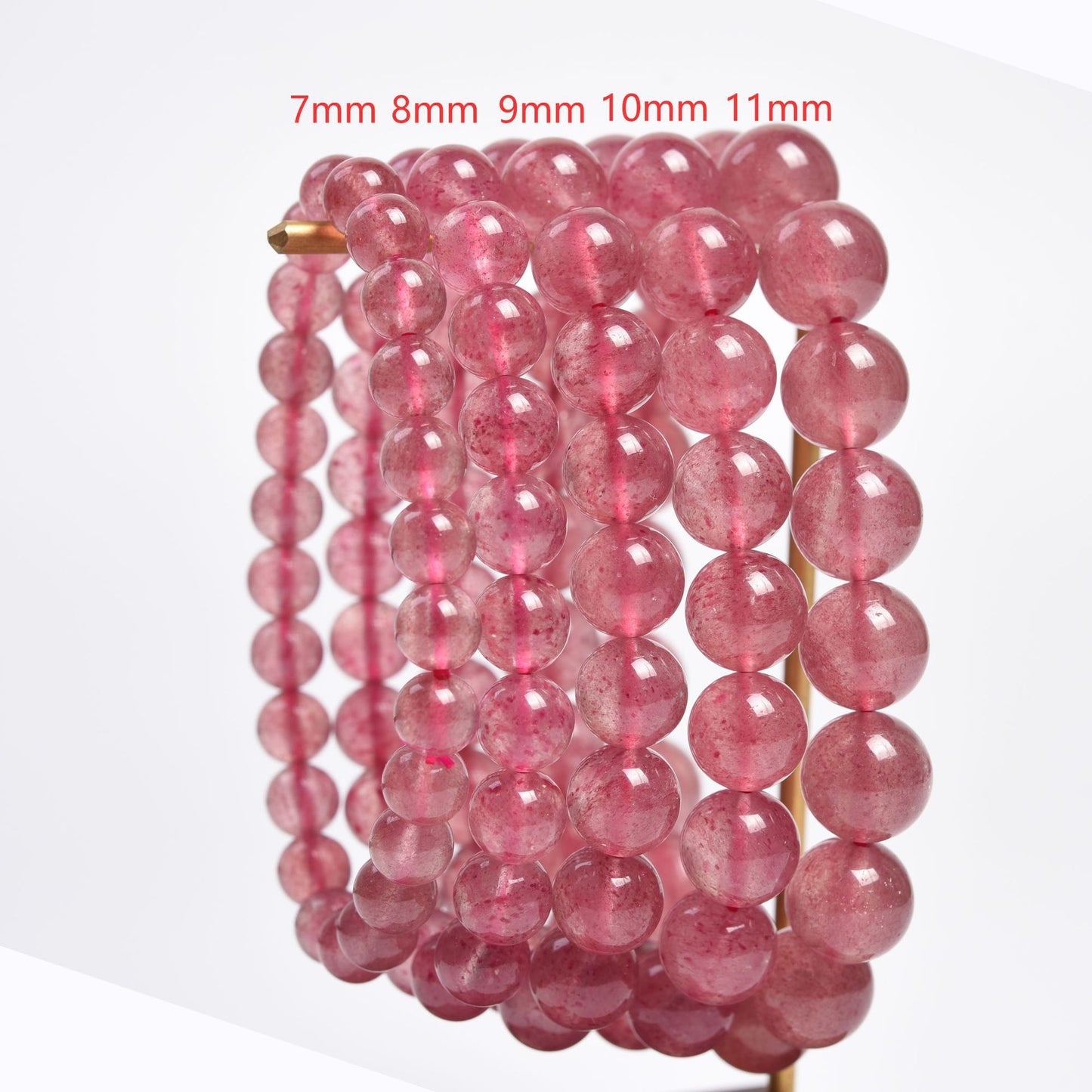 Fuhong Natural Strawberry Quartz Single Circle Bracelet Simple Fashion Women's Student Bracelet Jewelry Wholesale In Stock