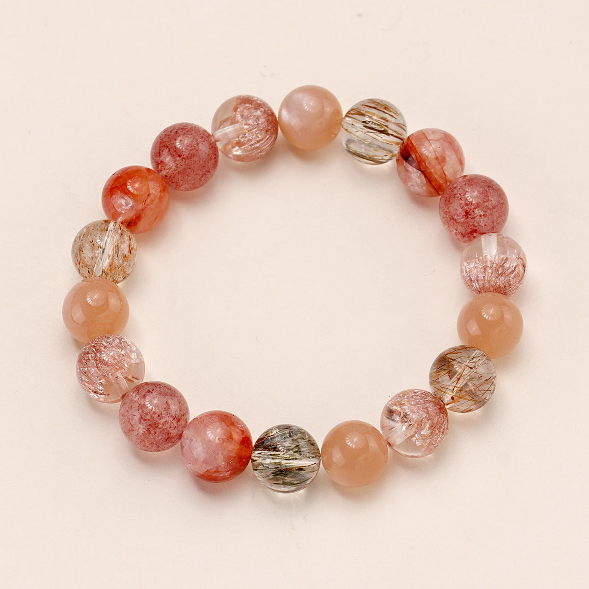 New Chinese Crystal Fireworks Multi-Treasure Beaded Bracelet Female Niche High Sense Color Hair Crystal Red Sealant Flower Hand String Ornament Wholesale