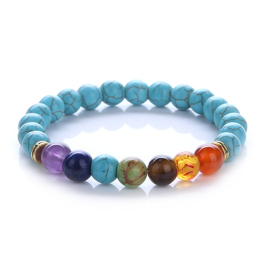 Exclusive for cross-border Wholesale Colorful Volcanic Stone Yoga Bracelets Agate Bracelet Amethyst Jewelry Amazon Bestseller
