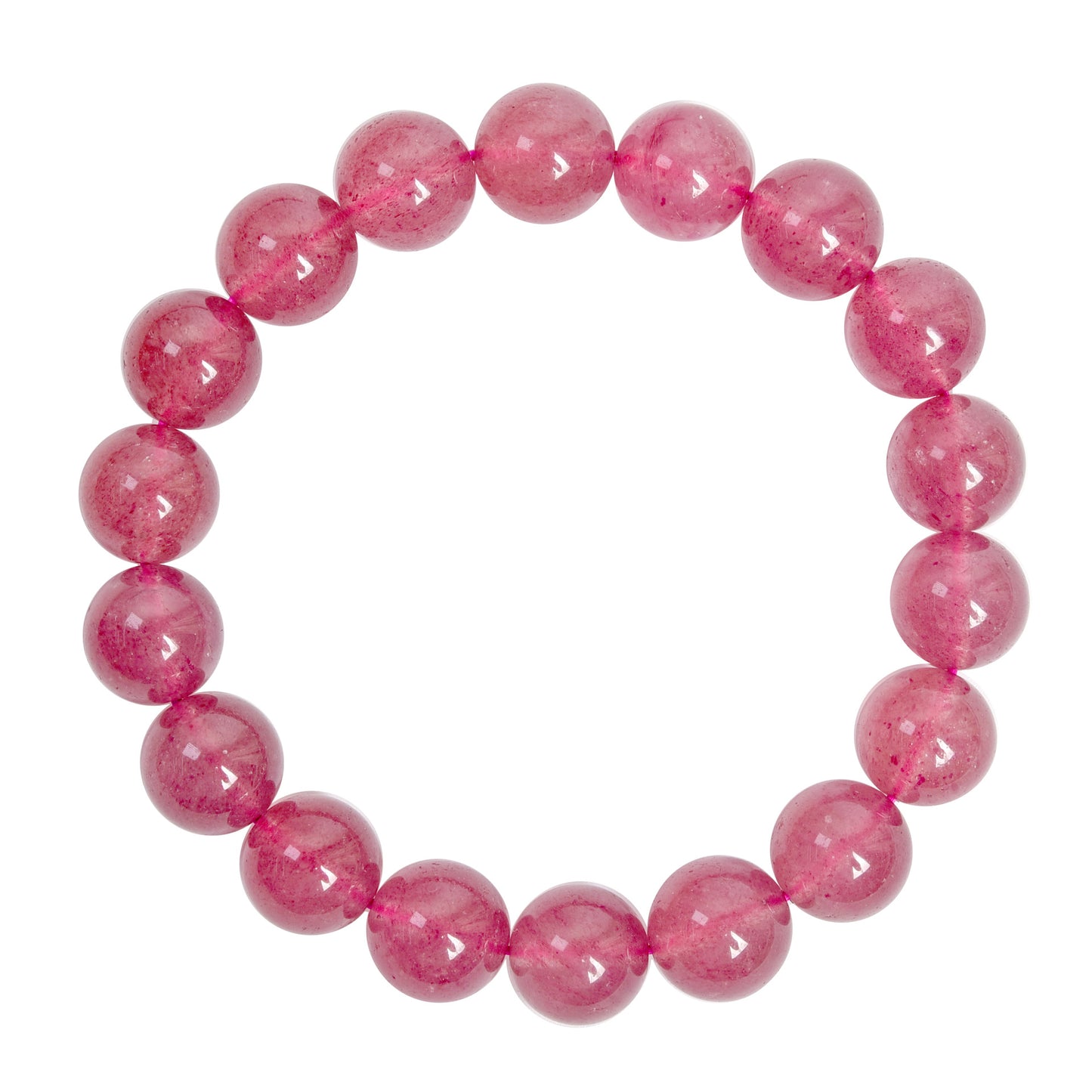 Fuhong Natural Strawberry Quartz Single Circle Bracelet Simple Fashion Women's Student Bracelet Jewelry Wholesale In Stock