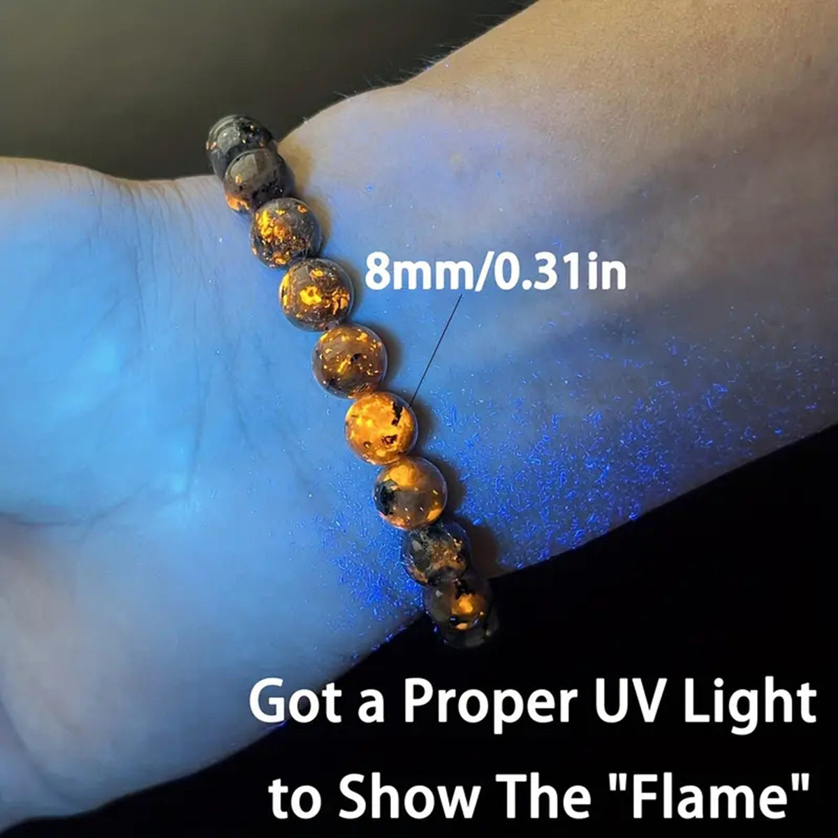 Bracelet Jewelry Natural Flame Stone Bracelet Unisex Single Circle Beaded Energy Bracelet