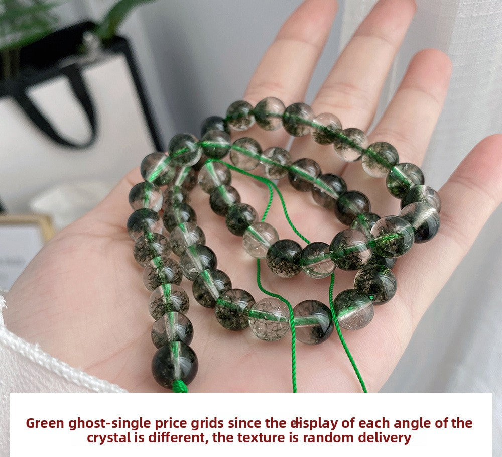 Korean Style Wealth-Attracting Green Phantom Bracelet for Women 925 Sterling Silver Green Crystal Bell Lucky Bead Elegant Bracelet Gift