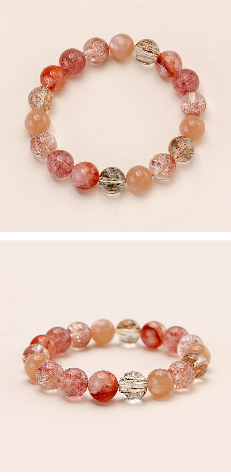 New Chinese Crystal Fireworks Multi-Treasure Beaded Bracelet Female Niche High Sense Color Hair Crystal Red Sealant Flower Hand String Ornament Wholesale
